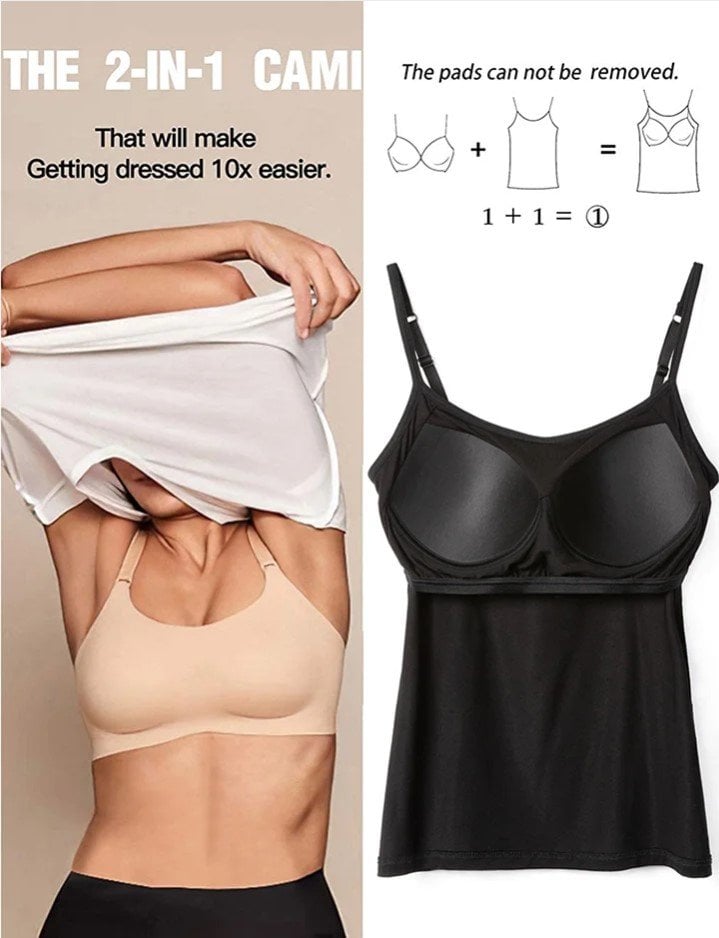 Luisa™ - CamiTank Spaghetti-Top mit integriertem BH