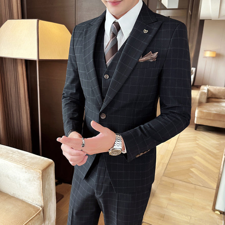 Men's Autumn And Winter Suit Three-piece Business Casual - Modefluss