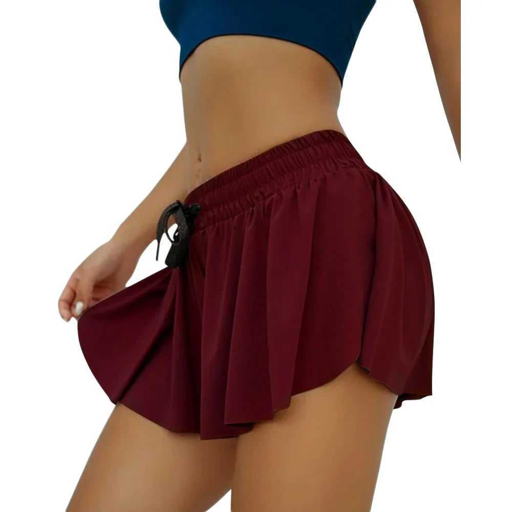 Bequeme Shorts - 2 en 1 shorts de fitness et de yoga volants