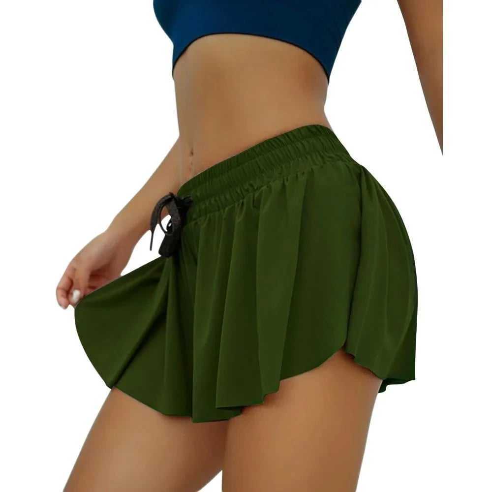 Bequeme Shorts - 2 en 1 shorts de fitness et de yoga volants