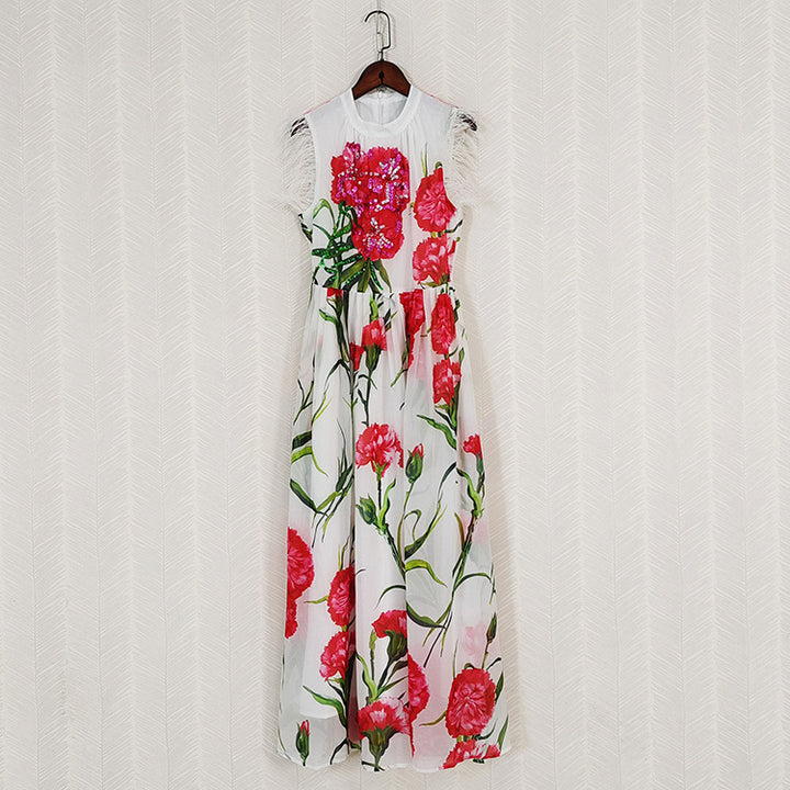 Fashionable Retro Formal Dress Roses - Modefluss