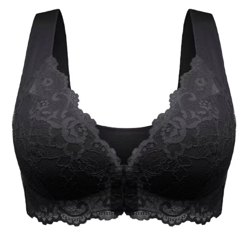 Women's Non-steel Ring Gathered Breathable Lace Underwear - Modefluss