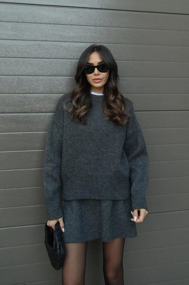 Hanna™ - Bequemes Set aus Pullover und Rock