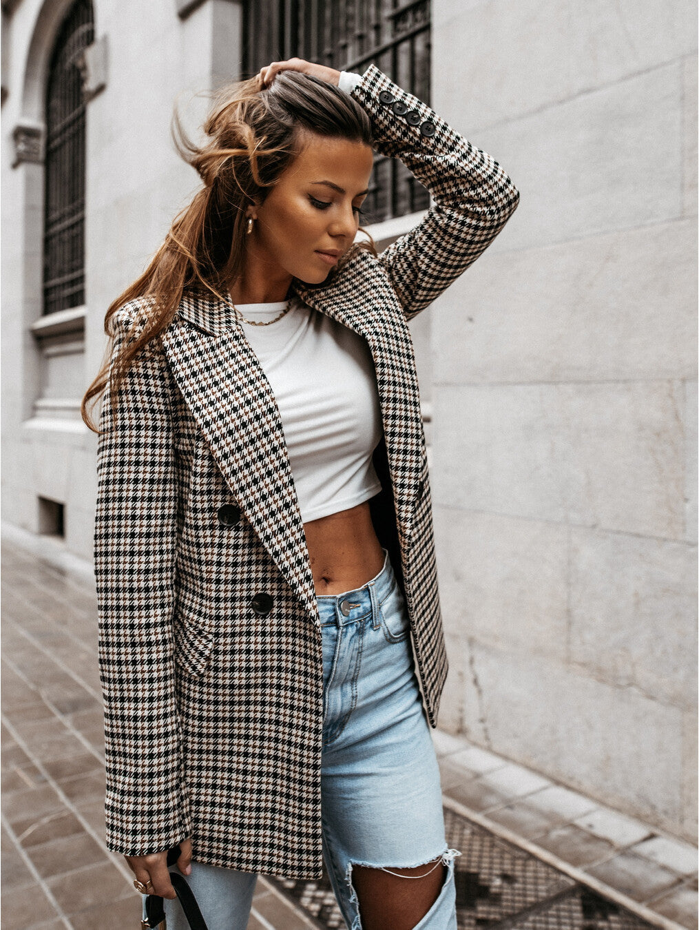 Lina™ - Stilvoller karierter Blazer