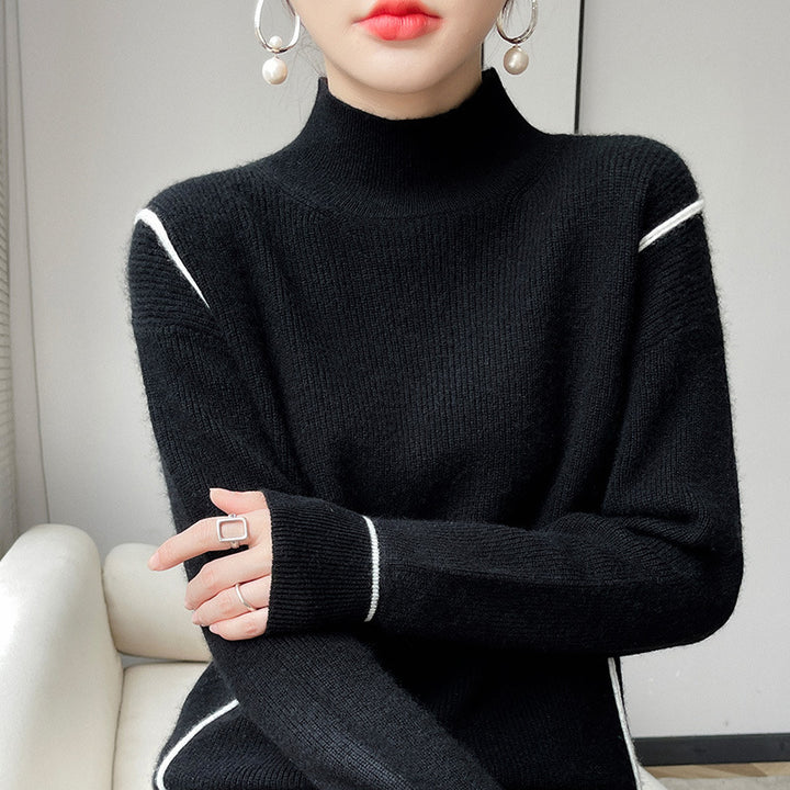 Simple All-match Pure Wool Women's Knitted Bottoming Shirt Loose - Modefluss