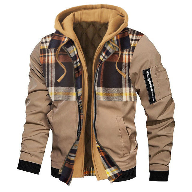 Herren Kapuzenjacke in großen Größen – Dicke Einfarbige Jacke für Herbst und Winter - Modefluss