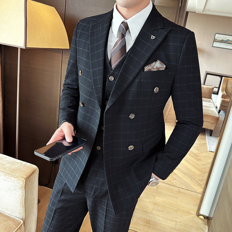 Men's Autumn And Winter Suit Three-piece Business Casual - Modefluss