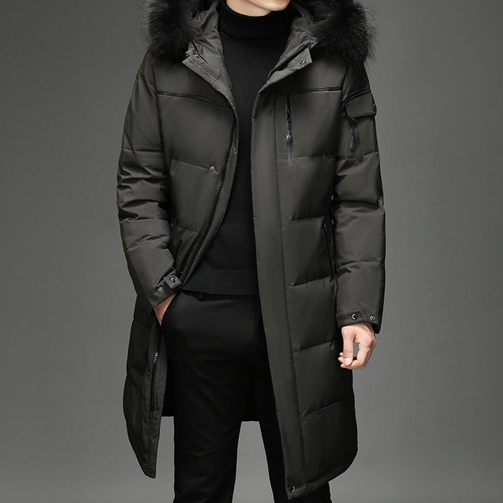 Men's Faux Fur Long Over Knee Down Workwear - Modefluss