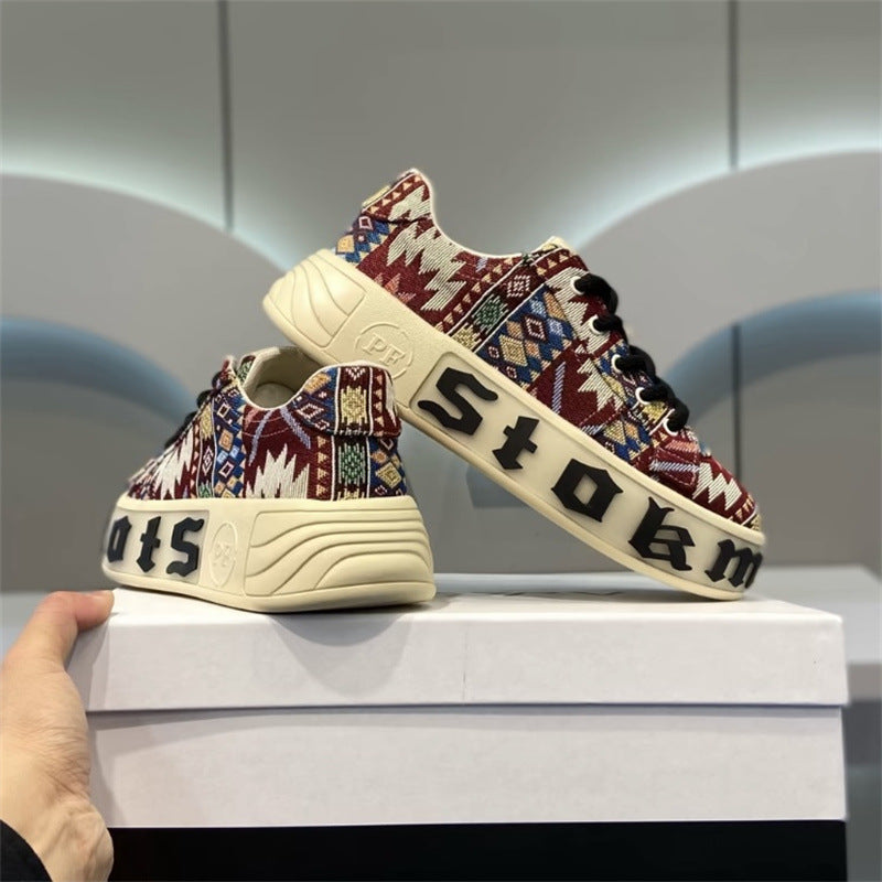 Breathable Low Top Printed Board Shoes Men's Versatile Cloth Shoes - Modefluss