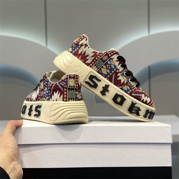 Breathable Low Top Printed Board Shoes Men's Versatile Cloth Shoes - Modefluss