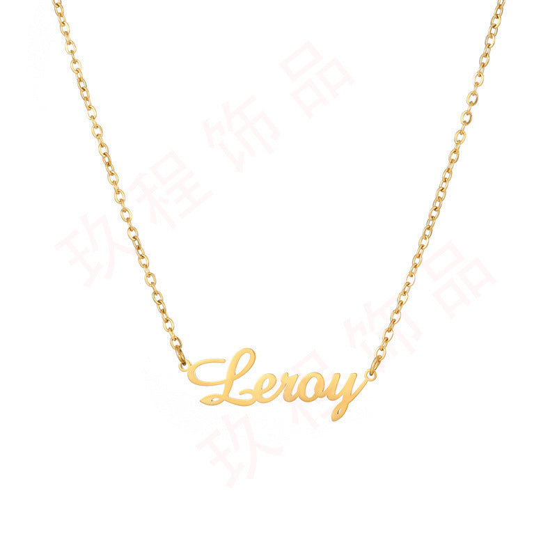 Stainless Steel English Letter Pendant Plated 18K Gold - Modefluss