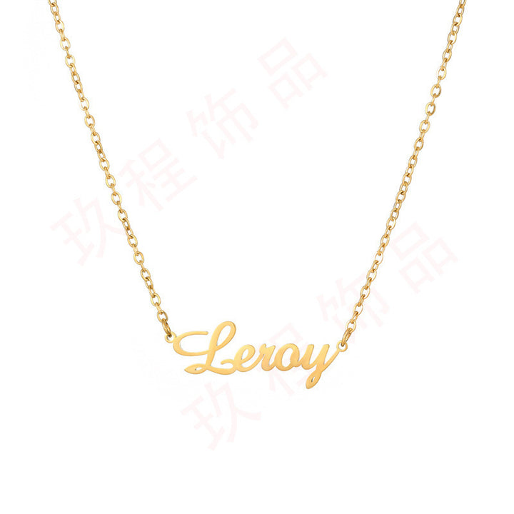 Stainless Steel English Letter Pendant Plated 18K Gold - Modefluss