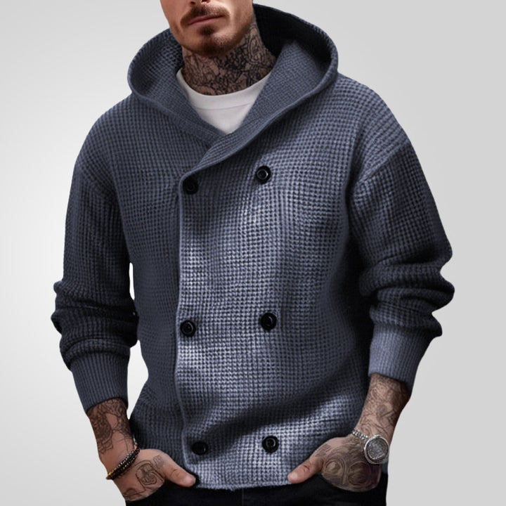 Double Breasted Thickened Hooded Sweater Coat - Modefluss