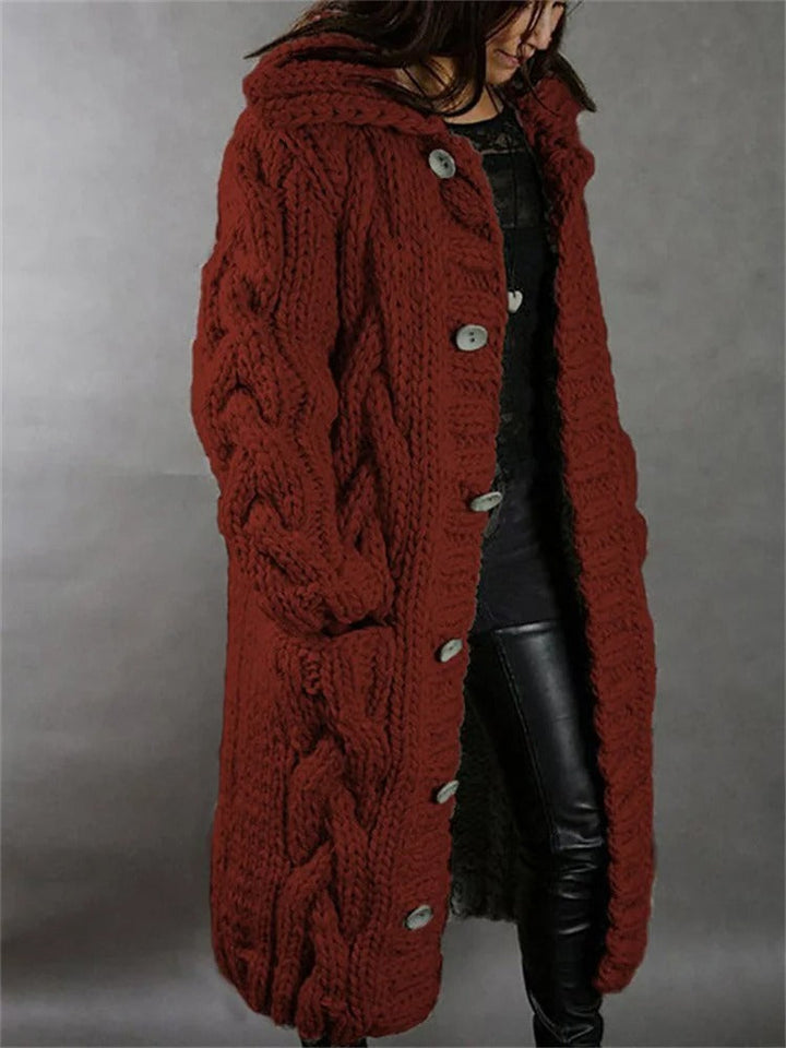 Roma™ - Langer bequemer Strickmantel 