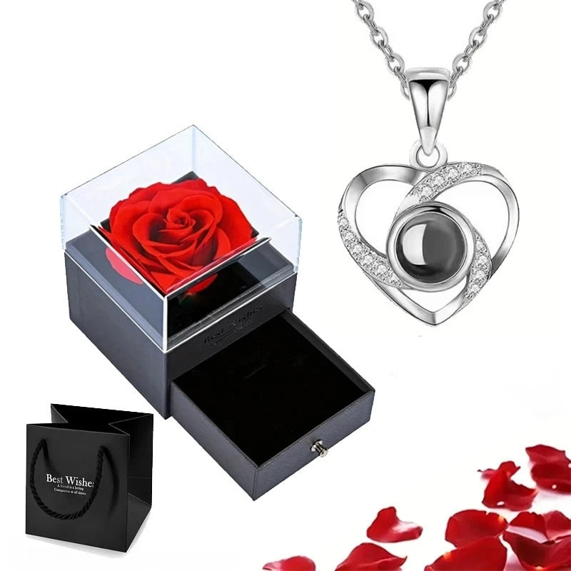 Gift Box Copper Micro Bar Heart Pendant Necklace - Modefluss