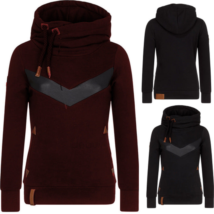 Women's New Long-sleeved Hooded Stitching Sweater - Modefluss