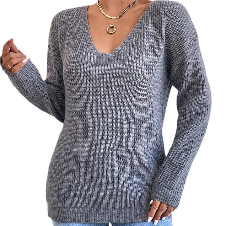 Y2k Clothes V-neck Sweater Ladies Winter Backless Streetwear Bandage Cashmere Sweater Women High Quality Fashion Clothes - Modefluss