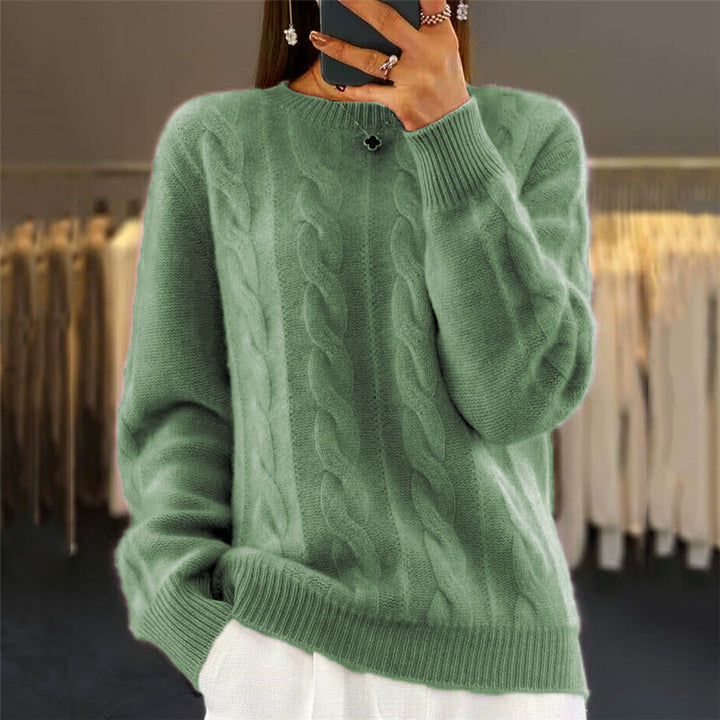 Fashion Retro Cable-knit Pullover Sweater Women - Modefluss