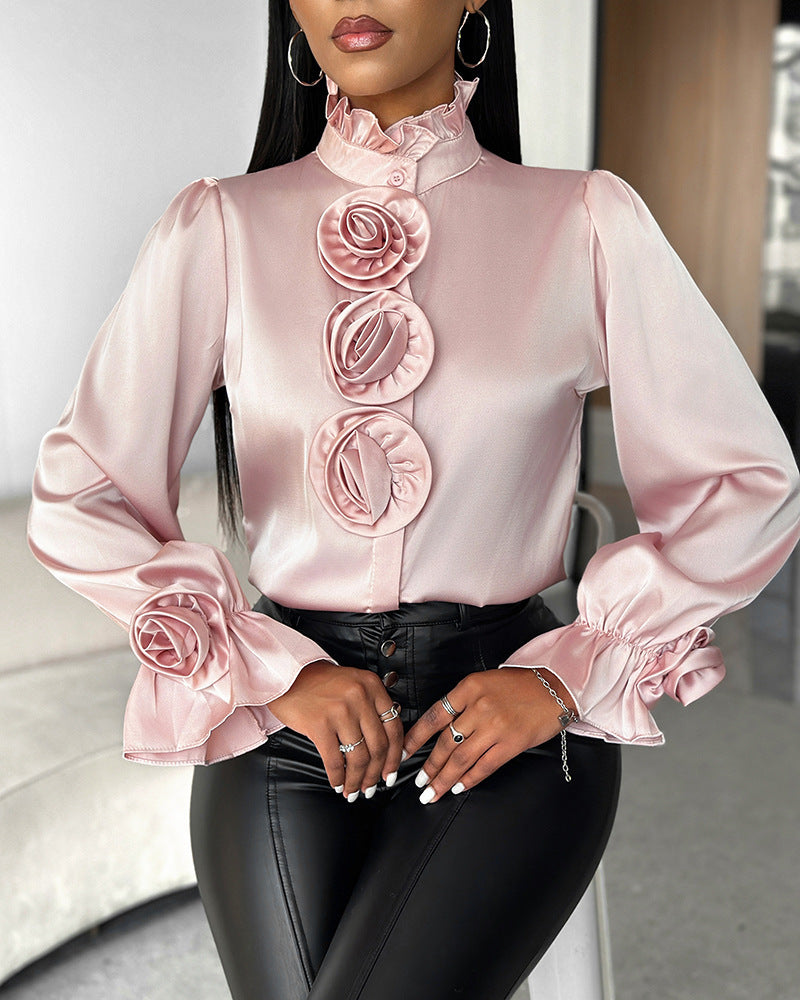 Women's Elegant Three-dimensional Flower Top - Modefluss