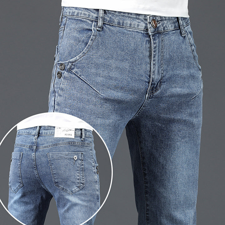 Jeans Men's Korean-style Slim Fit Stretch Skinny Trousers - Modefluss
