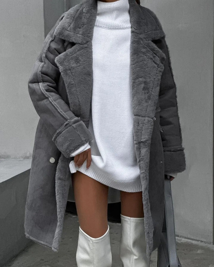 Hanna™ - Lockere Teddyjacke aus Lammwolle mit lässigem Kragen