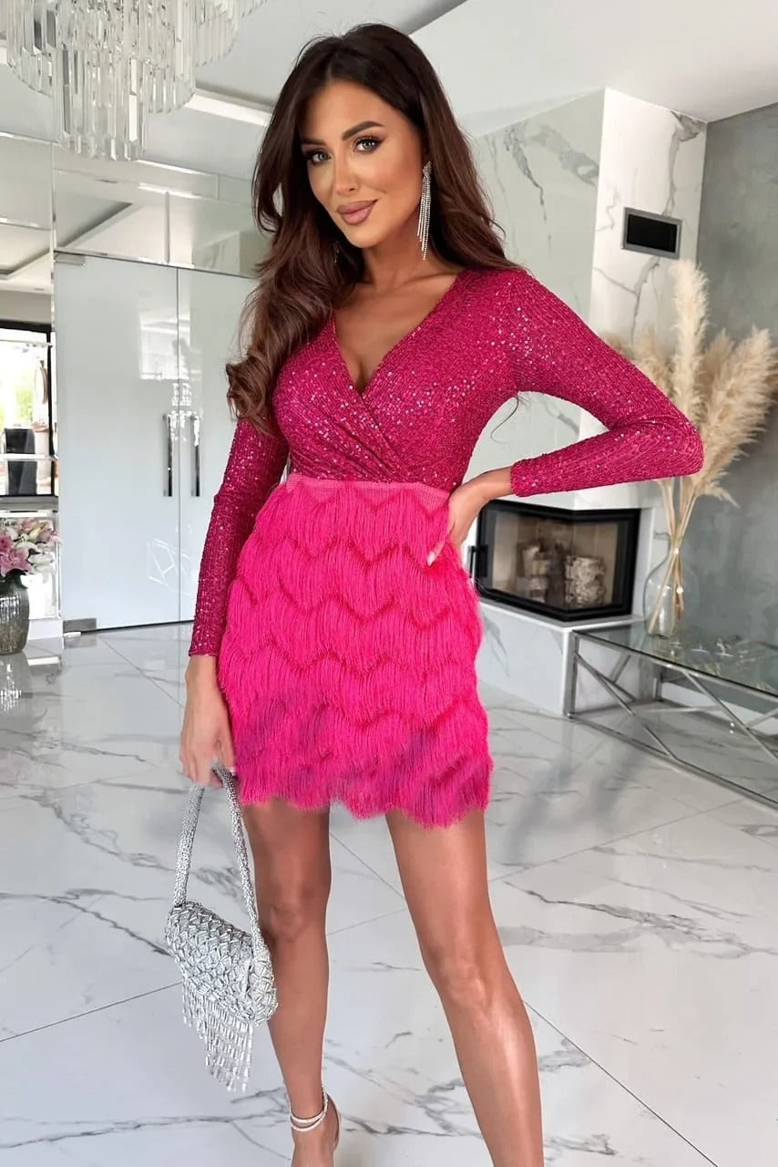 Jana™ – Stilvolles Partykleid avec Federpailletten
