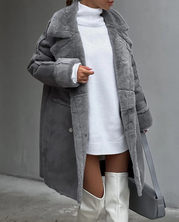 Hanna™ - Lockere Teddyjacke aus Lammwolle mit lässigem Kragen