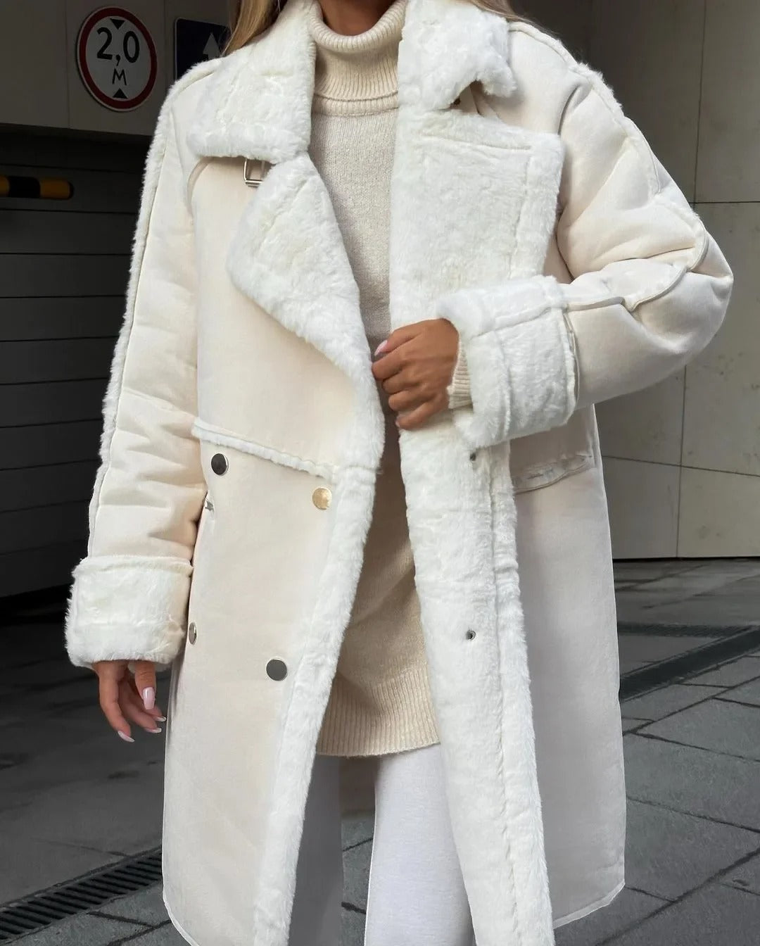 Hanna™ - Lockere Teddyjacke aus Lammwolle mit lässigem Kragen