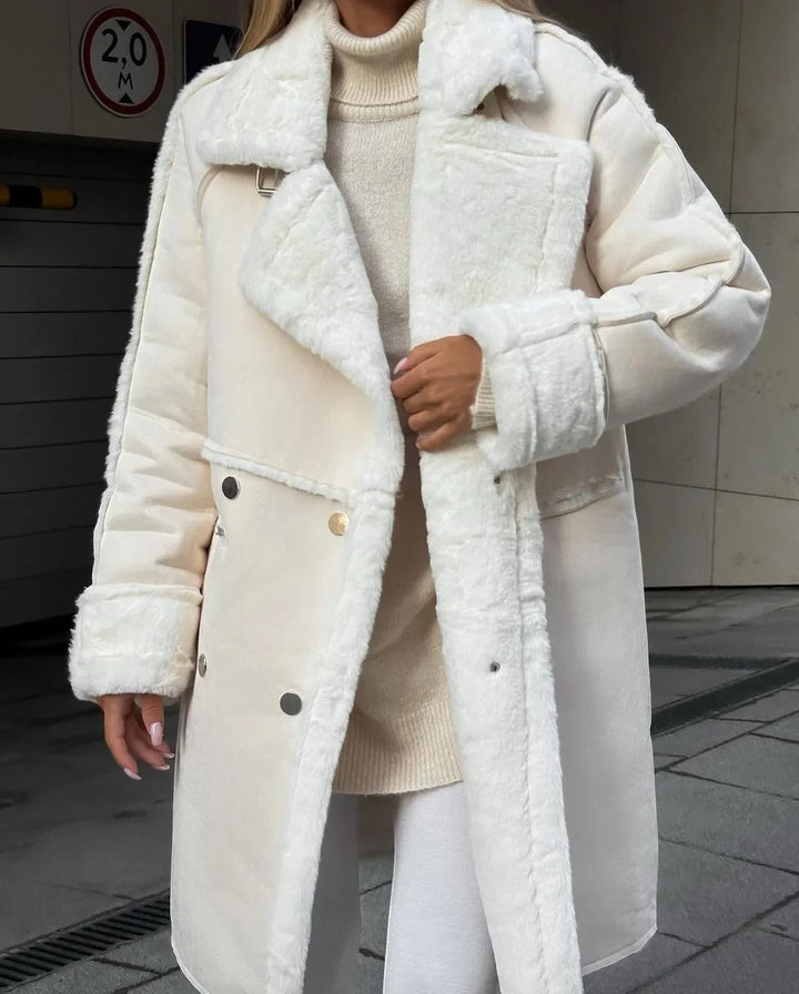 Hanna™ - Lockere Teddyjacke aus Lammwolle mit lässigem Kragen