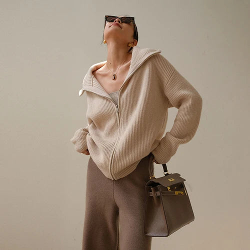 Luisa™ - Stylischer Lockerer Pullover mit Lockerem Reißverschluss