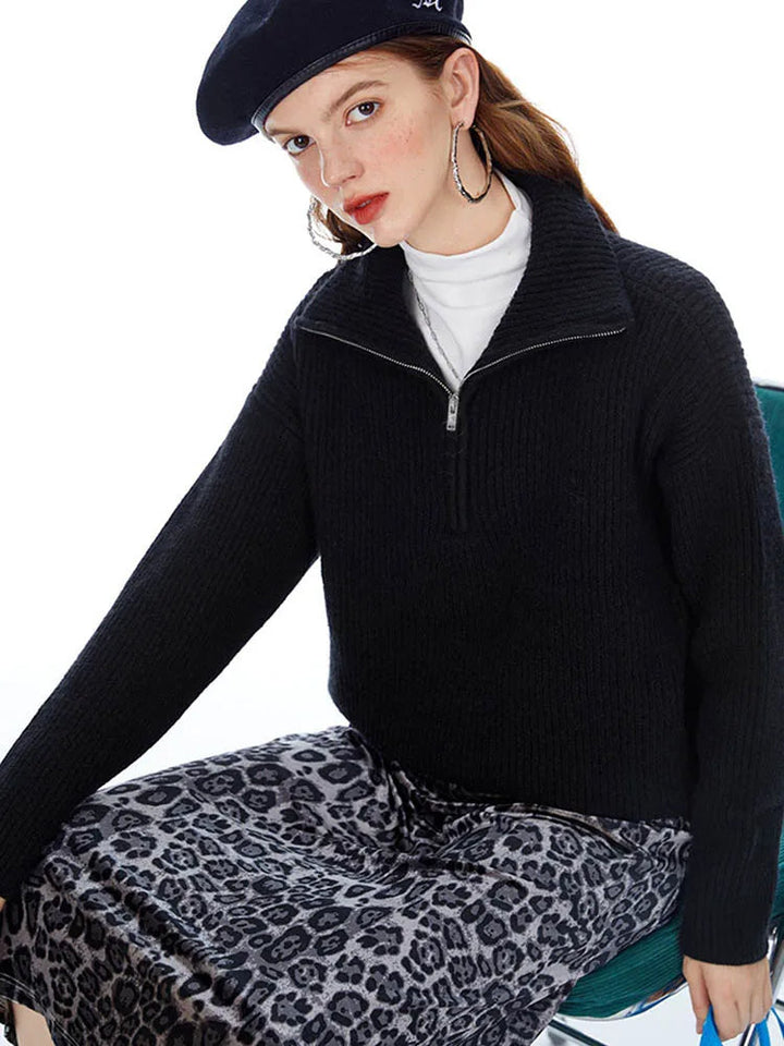 Luisa™ - Stylischer Lockerer Pullover mit Lockerem Reißverschluss