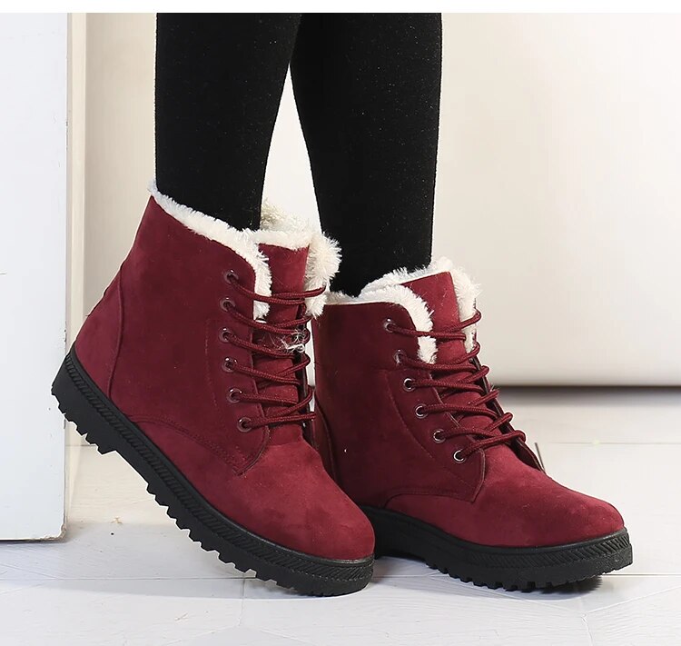 Clara™ - Stilvolle, rutschfeste Schneestiefel mit Schnürung