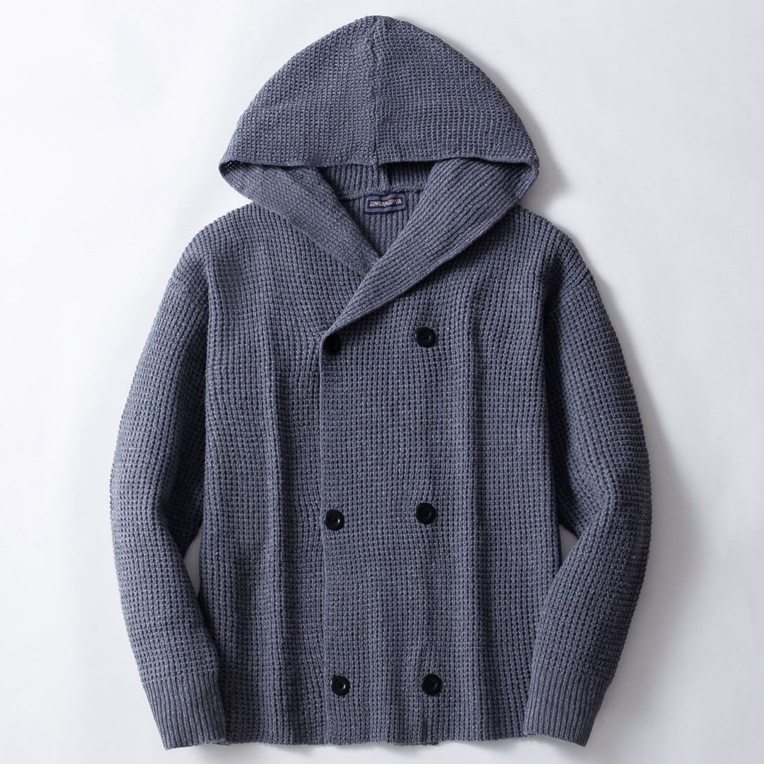 Double Breasted Thickened Hooded Sweater Coat - Modefluss