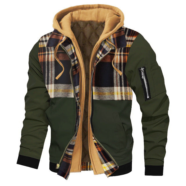 Herren Kapuzenjacke in großen Größen – Dicke Einfarbige Jacke für Herbst und Winter - Modefluss