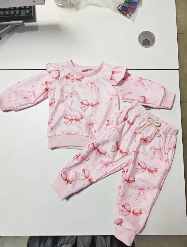 Baby's Cute Butterfly Print Sweater Trousers Suit - Modefluss
