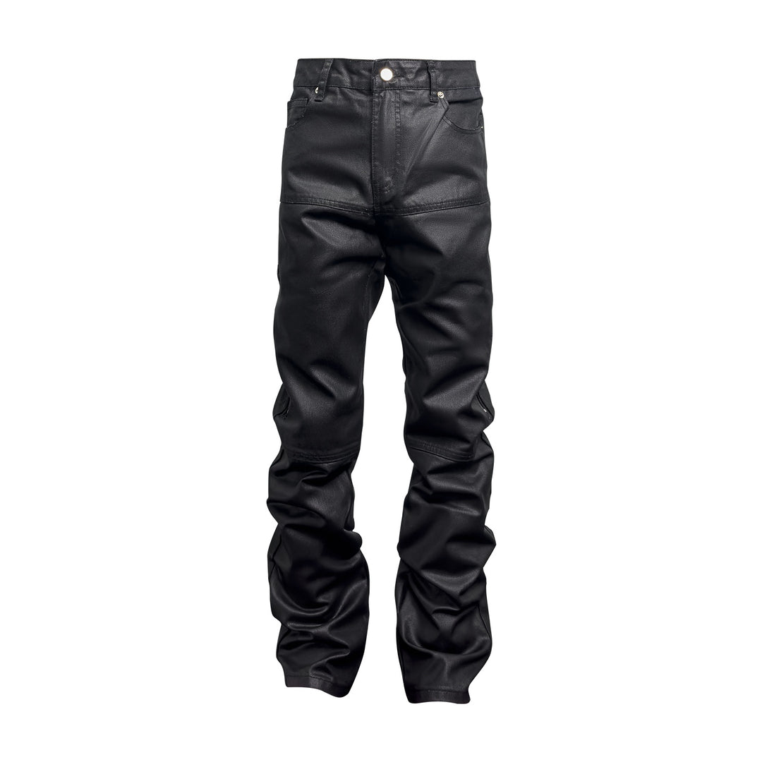 Designer Zip Black Roxed Pants Denim - Modefluss
