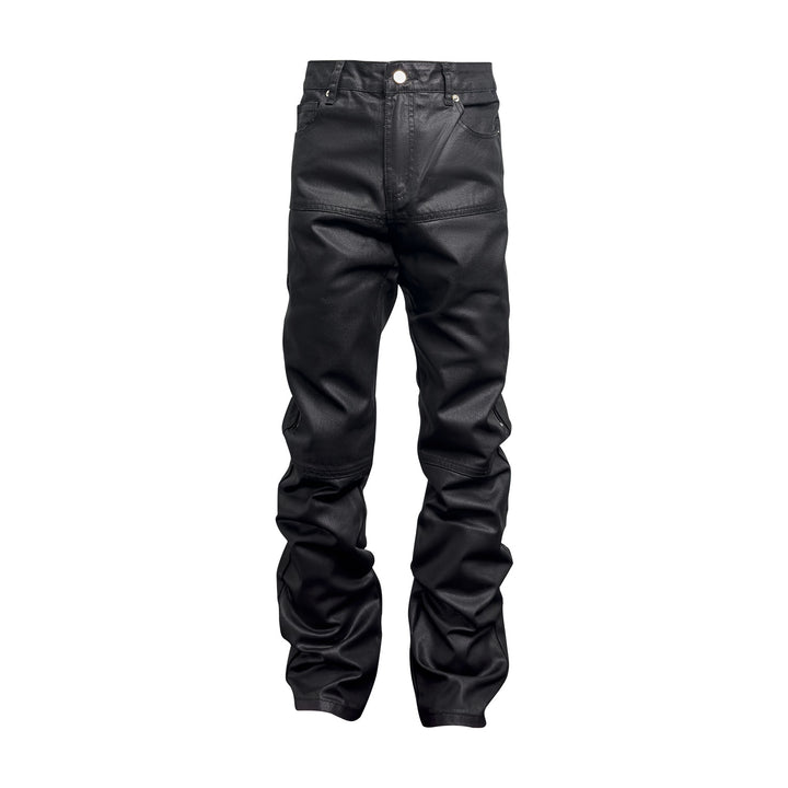 Designer Zip Black Roxed Pants Denim - Modefluss