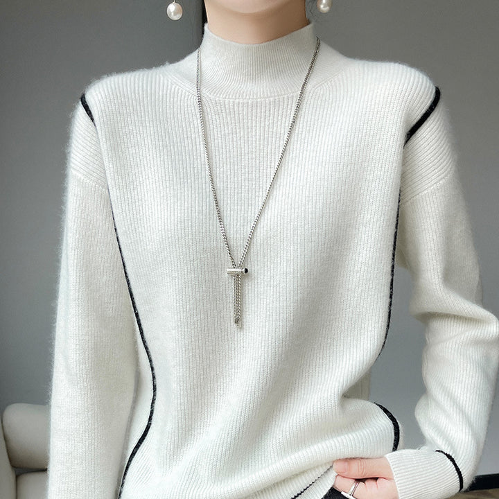 Simple All-match Pure Wool Women's Knitted Bottoming Shirt Loose - Modefluss