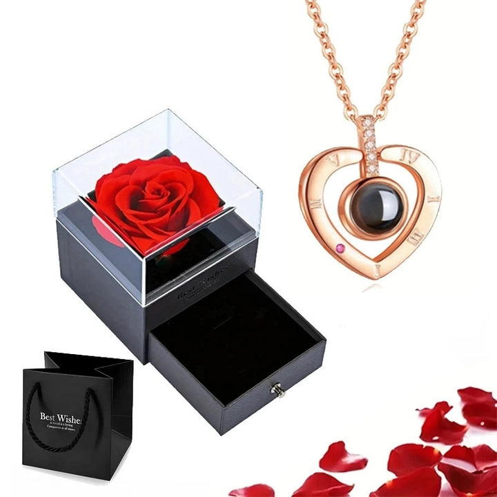 Gift Box Copper Micro Bar Heart Pendant Necklace - Modefluss