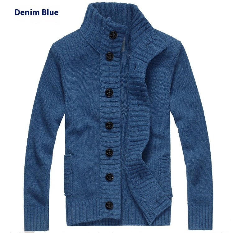 Autumn And Winter Pirate Buckle Stand Collar Men's Sweater - Modefluss