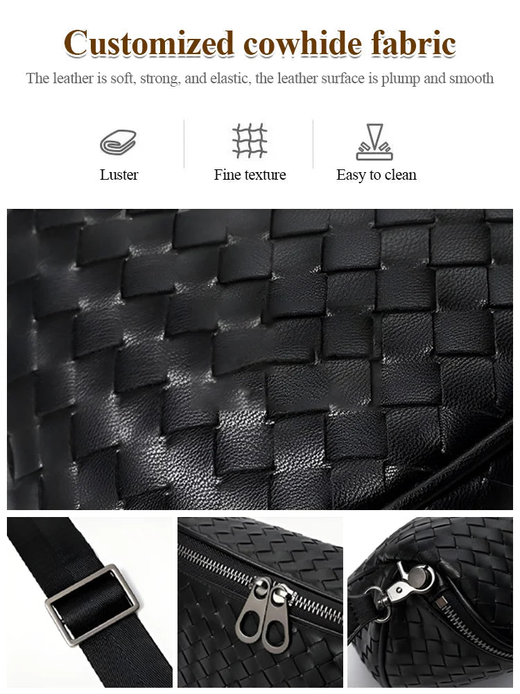Vera™ - Handgewebte Rindsleder-Muscheltasche mit großem Fassungsvermögen