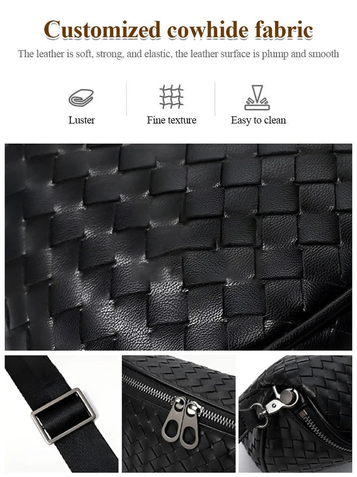 Vera™ - Handgewebte Rindsleder-Muscheltasche mit großem Fassungsvermögen