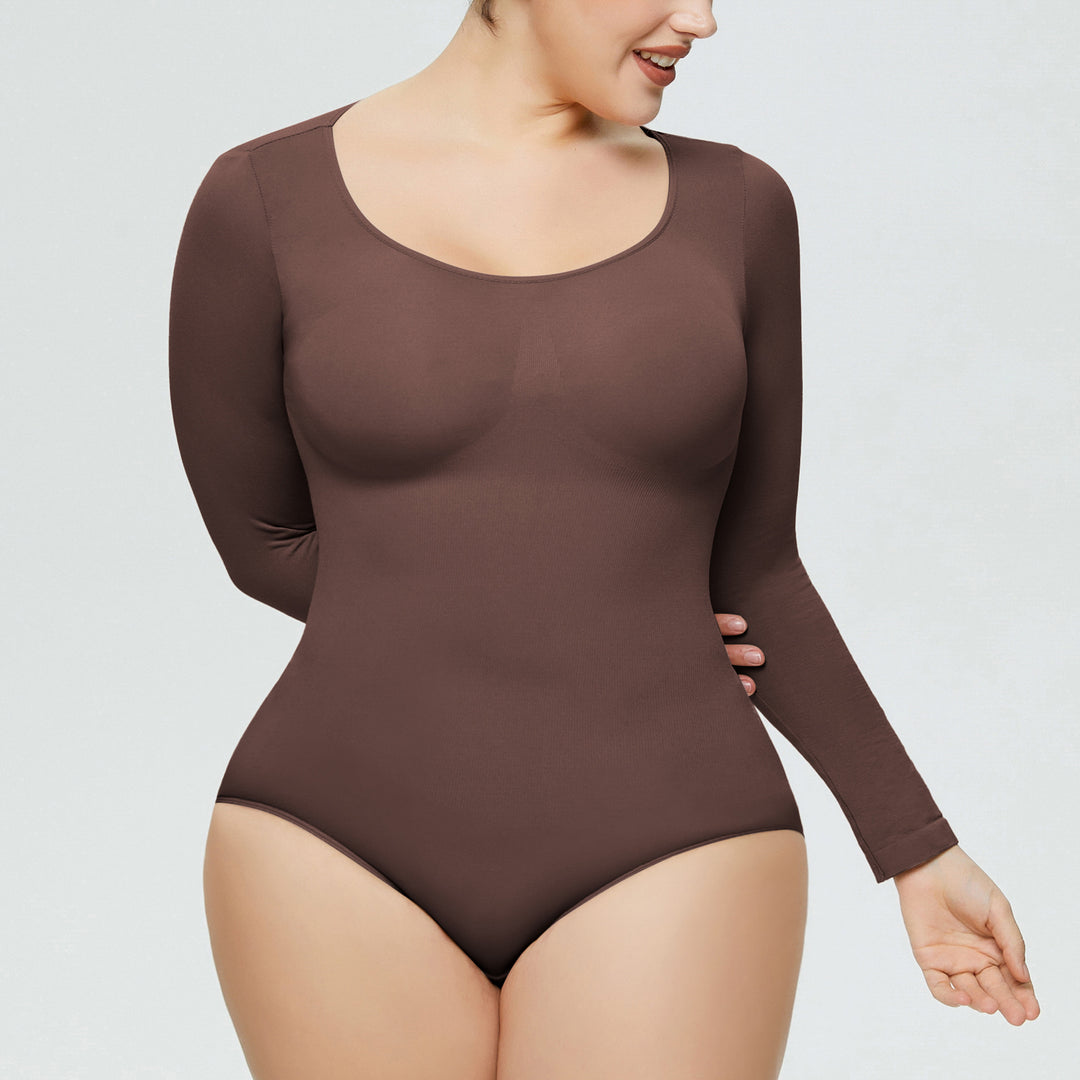 Damen-Jumpsuit Unterziehshirt Langarm Korsett Einteiler Korsett - Modefluss