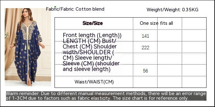 Long Sleeve Stitching Bat Sleeve Tassel Plus Size Dress - Modefluss