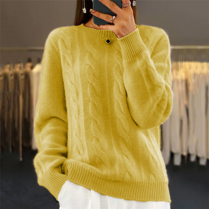 Fashion Retro Cable-knit Pullover Sweater Women - Modefluss