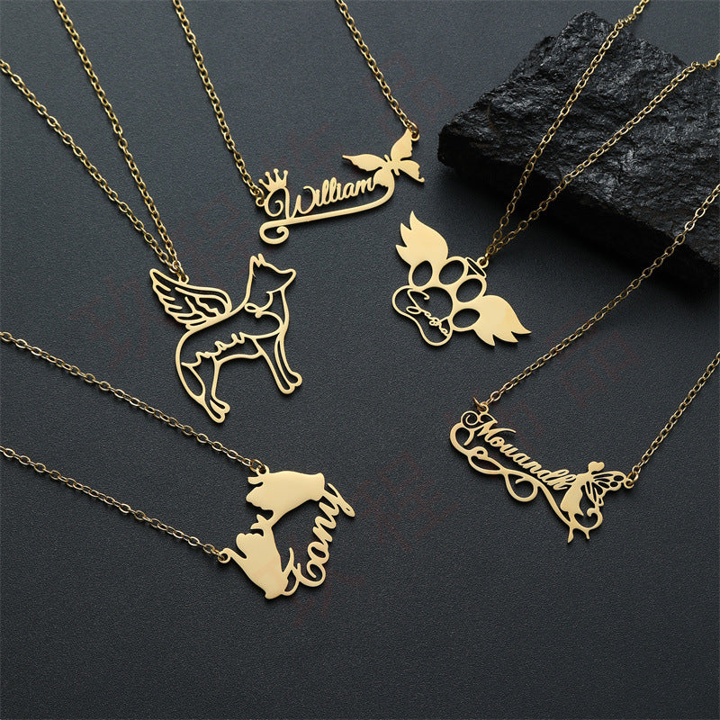 Stainless Steel English Letter Pendant Plated 18K Gold - Modefluss