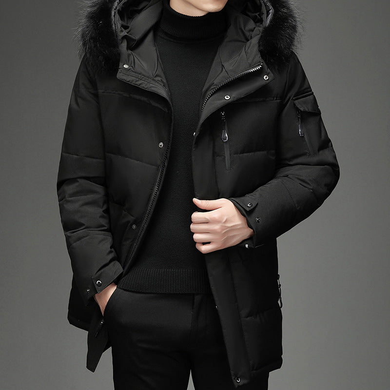 Men's Faux Fur Long Over Knee Down Workwear - Modefluss