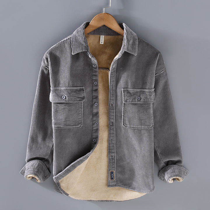 Men's Fleece Lined Padded Warm Keeping Casual Coat Shirt - Modefluss