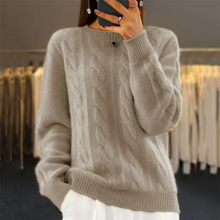 Fashion Retro Cable-knit Pullover Sweater Women - Modefluss