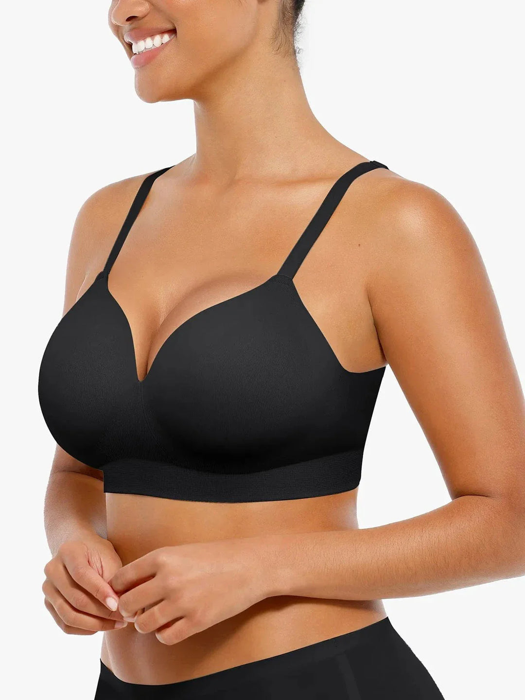 Seamless Wireless Push-Up V-Neck Bra Butt-Lifting Shorts Set